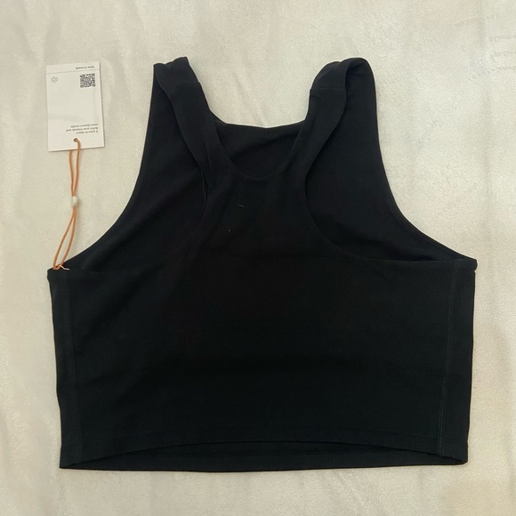 New! Quince Ultra-Form High-Neck Cropped Tank top black nwt 3575 - Picture 5 of 11